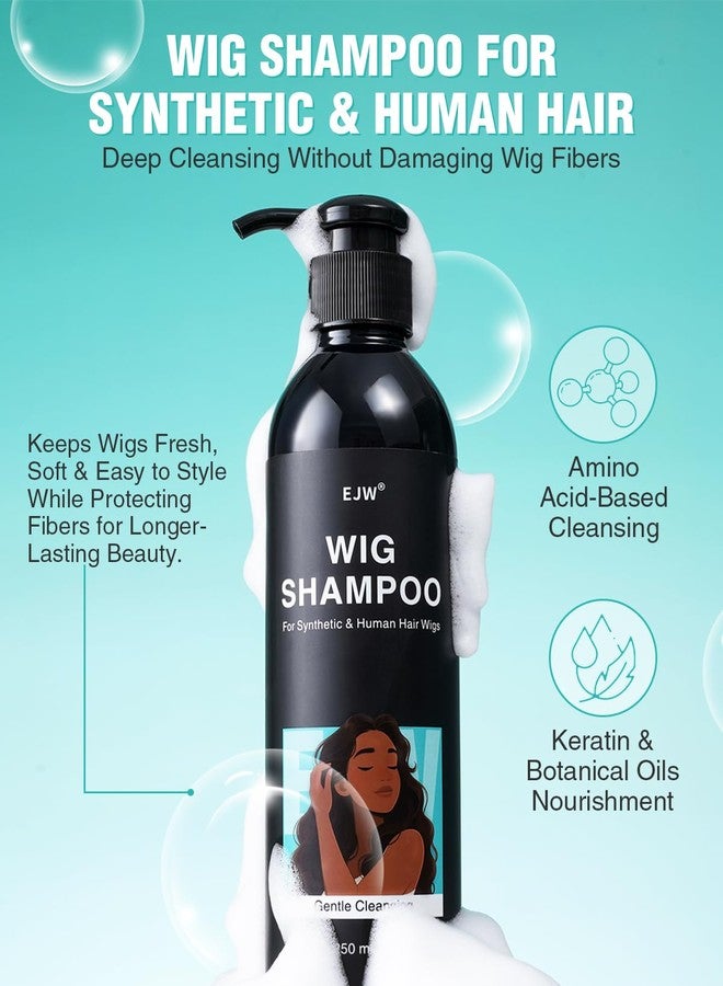 EJW Wig Shampoo for Synthetic & Human Hair – Gently Cleanses & Color-Safe – Keratin & Jojoba Oil – Anti-Frizz, Smoothing & Moisturizing – 8.45 fl. oz - Image 2